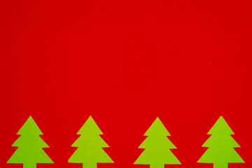 Christmas pattern of holiday decorations on red background