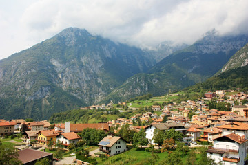 Italian village on the mountainside