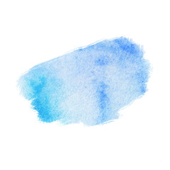 Blue water-colour stain background in abstract style on colorful background. Isolated on a white background