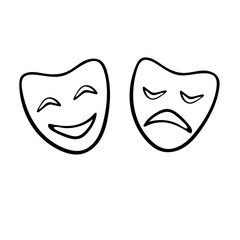 Mask theatre. World theatre day. Vector illustration