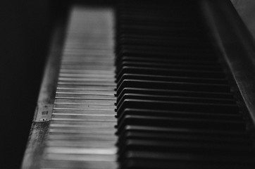 Piano keys in black and white