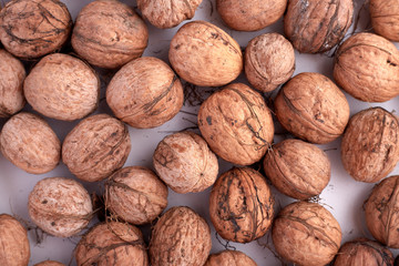 Walnuts isolated on white background