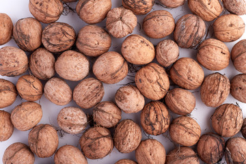 Walnuts isolated on white background