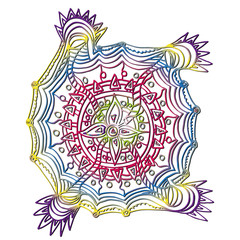 Flower mandala. Decorative round elements, doodle