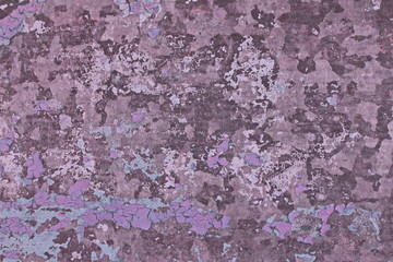 Background. Iron surface with remnants of old lilac paint, chipped paint, texture background.