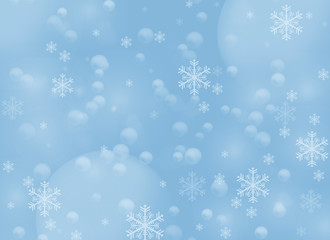 many different white snowflakes on a blue background,