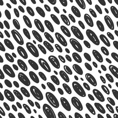 Vector seamless monochrome pattern. Vector hand drawn scandinavian style illustration design. 