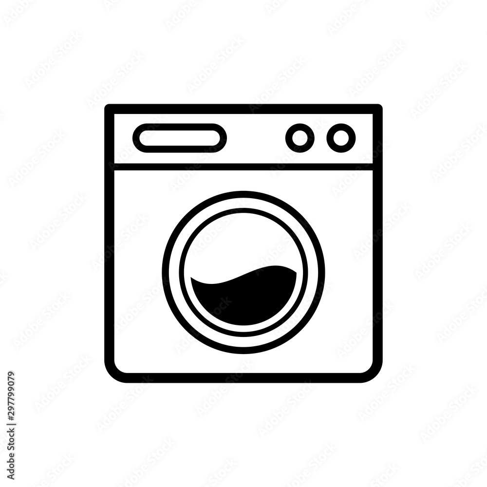 Sticker washing machine icon