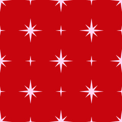 seamless set of stars on a red background