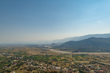 a magnificent daytime trip through the Kalambaka mountains to the Meteora monastery complex with beautiful views from different points and rocks. Thessaly, Greece