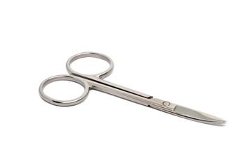 Small nail scissors isolated on a white background