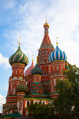 Fototapeta na wymiar St. Basil's Cathedral on a clear day against the sky. Red Square. Moscow. Russia.