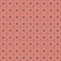 Vector abstract geometric pink floral seamless pattern background