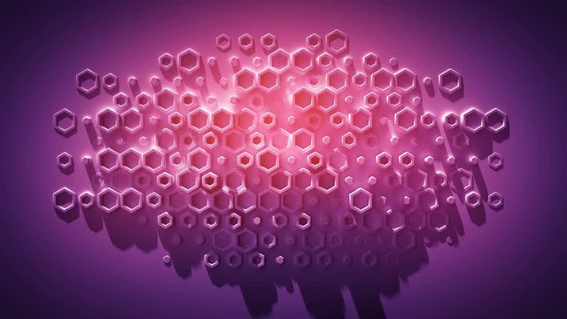 Cloud of purple hexagons