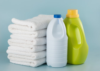 laundry detergent and bleach bottles