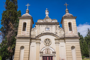 Obraz premium Church in Roman Catholic Archdiocese residence near Bar city in Montenegro
