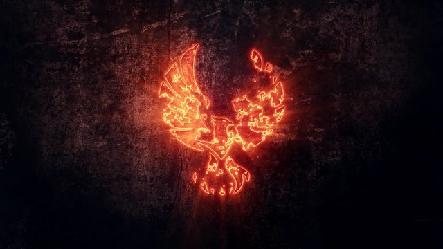 Fire Eagle Phoenix Intro Logo with Reveal Effect Background