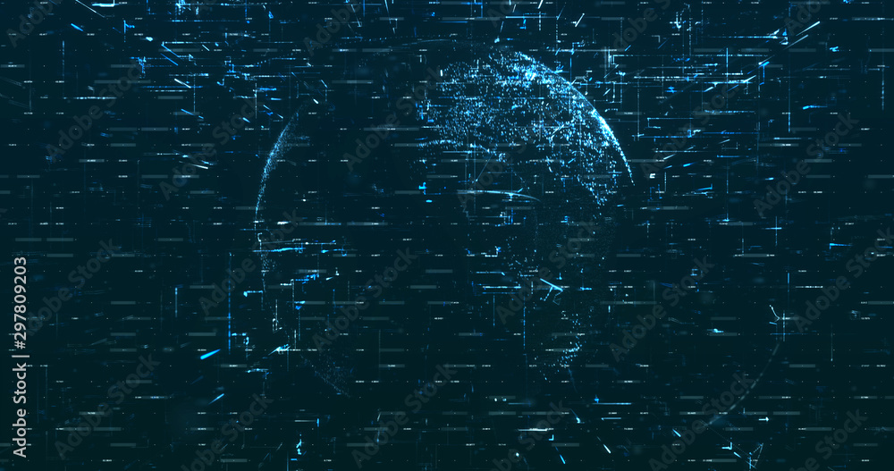 Poster digital space world 3d data earth background