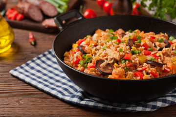 Traditional jambalaya.