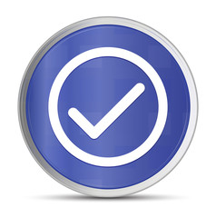 Check box icon prime blue round button vector illustration design silver frame push button