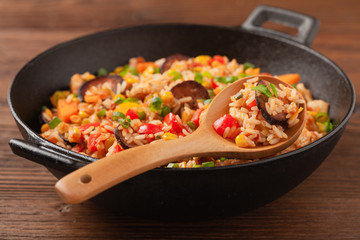 Traditional jambalaya.