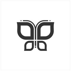 Minimalist elegant Butterfly logo design with line art style-vector
