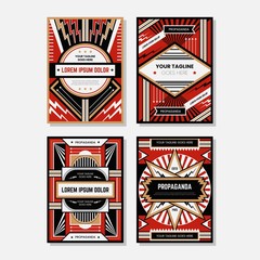 COLORED PROPAGANDA POSTER DESIGN TEMPLATE COLLECTIONS