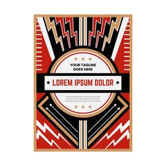 COLORED PROPAGANDA POSTER DESIGN TEMPLATE