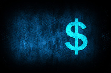 Obraz premium Dollar sign icon abstract blue background illustration digital texture design concept