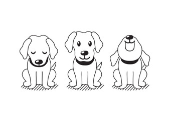 Cartoon character cute labrador dog poses for design.