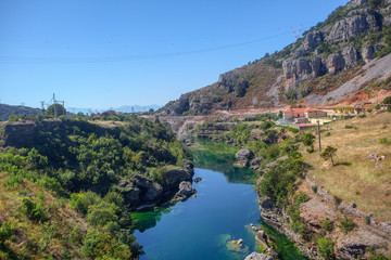 Fototapeta na wymiar landscape with Moraca river in Montenegro 
