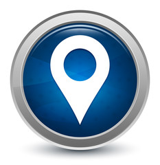 Location pin icon starburst shiny blue round button illustration design concept