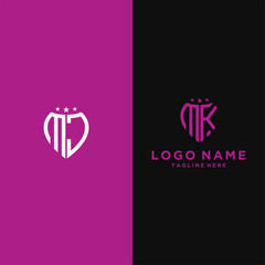 Logo design Inspiration for companies from the initial letters logo MJ,MK icon	