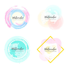 Abstract watercolor stains collection - Vector illustration