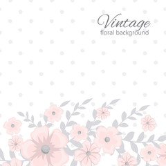 Fototapeta na wymiar Floral clipart frame template with pink flowers
