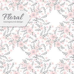 Floral pink pattern with flowers and leaves