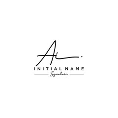 Letter AI Signature Logo Template Vector