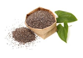 Chia Seed. Natural, annual on white background