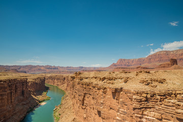 Fototapeta na wymiar View of the Colorado River in the Grand Canyon from the Navajo Bridges