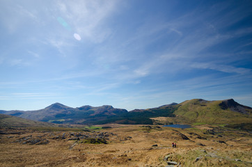 landscape with mountains and blue sky