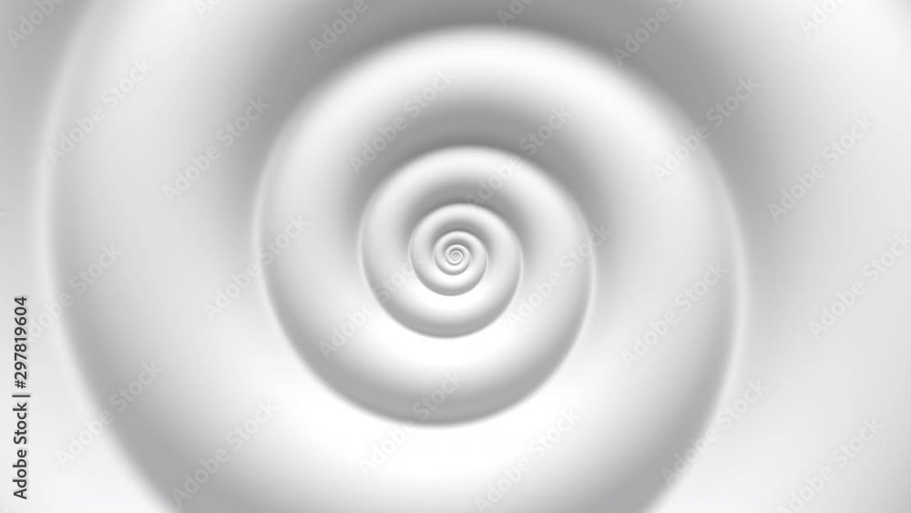 Poster abstract white fibonacci spiral rotating background. seamless loop. 3d rendering