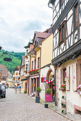 Fototapeta na wymiar Picturesque view of the quaint town of Kayserberg, Alsace, France