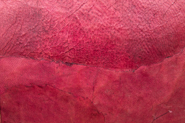Old red leather texture or background