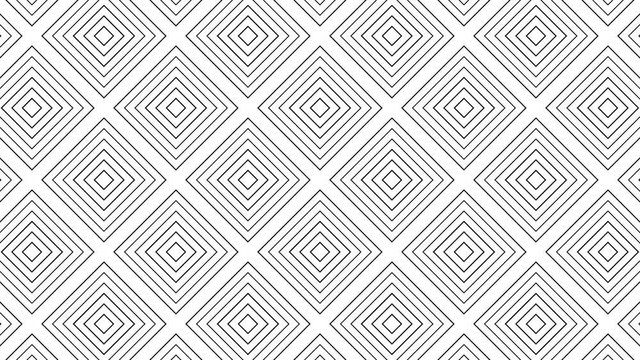 Graphic pattern in black and white with stroboscopic and hypnotic effect, while increasing in size and then reducing it, in 16: 9 video format