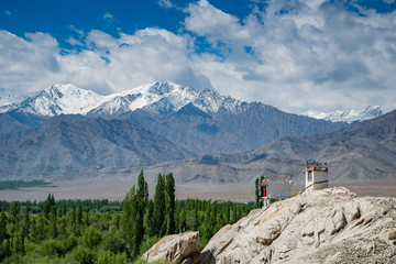 Fototapeta na wymiar beatuiful landscape view from Shey Palace in Ladakh region, India. The palace, south of Leh and was the summer retreat of the kings of Ladakh