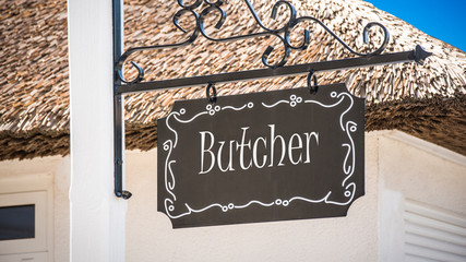 Street Sign to Butcher