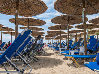 Chairs and umbrellas on the beach