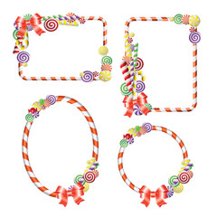 Sweet frame with colorful candies. Vector illustration