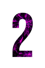 Number 2 in neon style