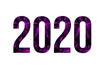 2020 year in neon style